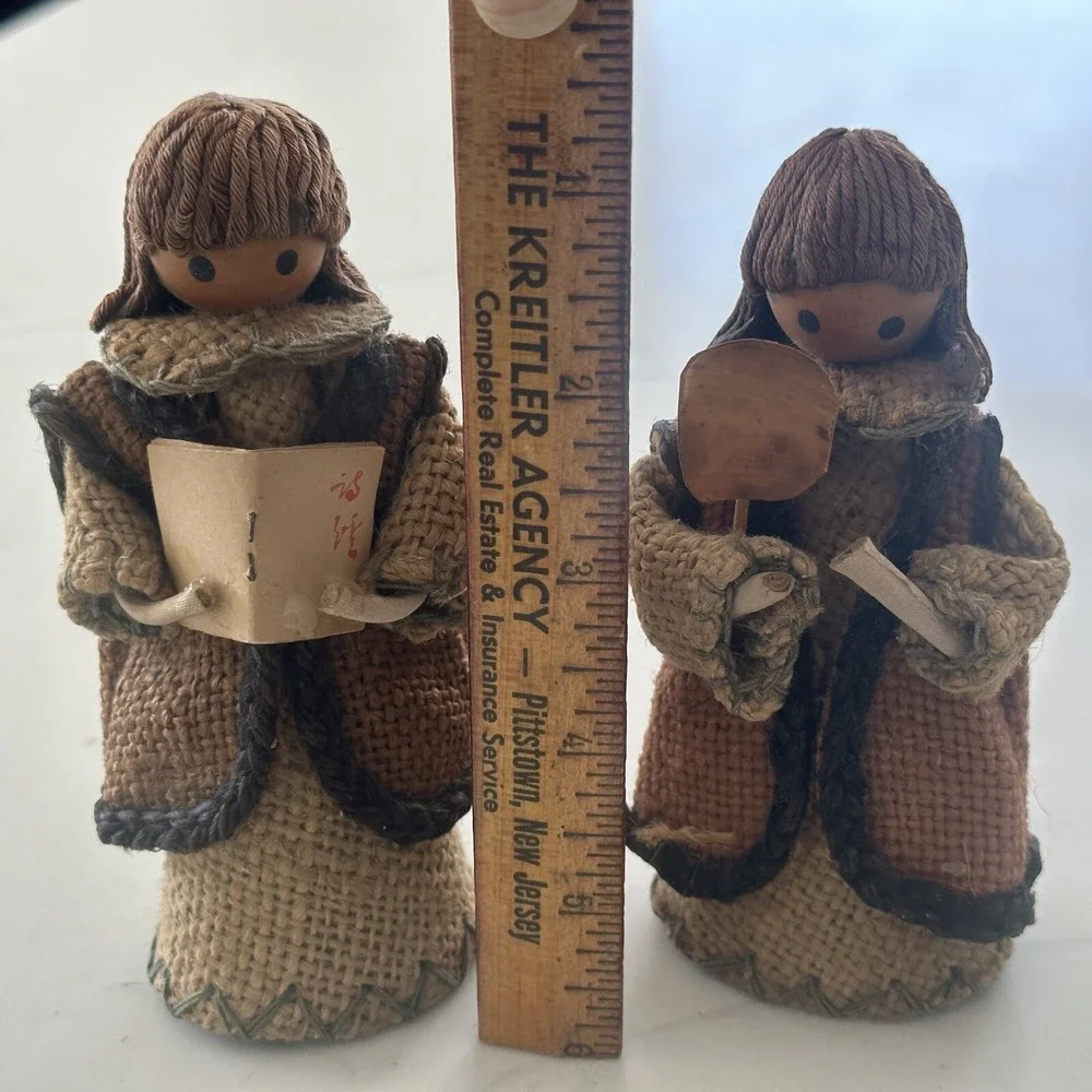 Burlap Dolls Taiwan Handmade Vintage Carrollers